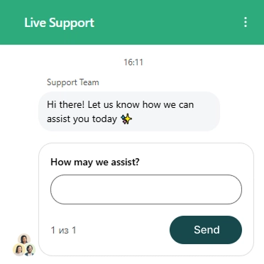 Live chat support at Slotorado Casino
