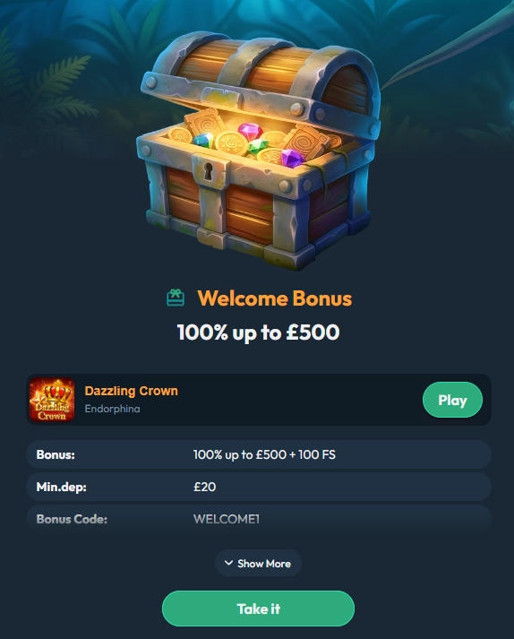 Welcome bonus details at Slotorado Casino